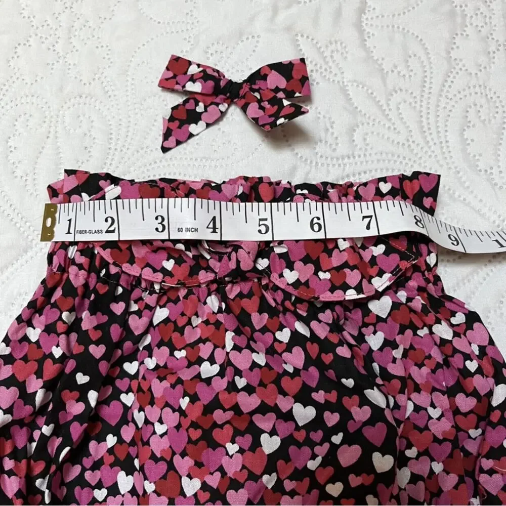 Small Shop Heart Print Bloomers And Bow